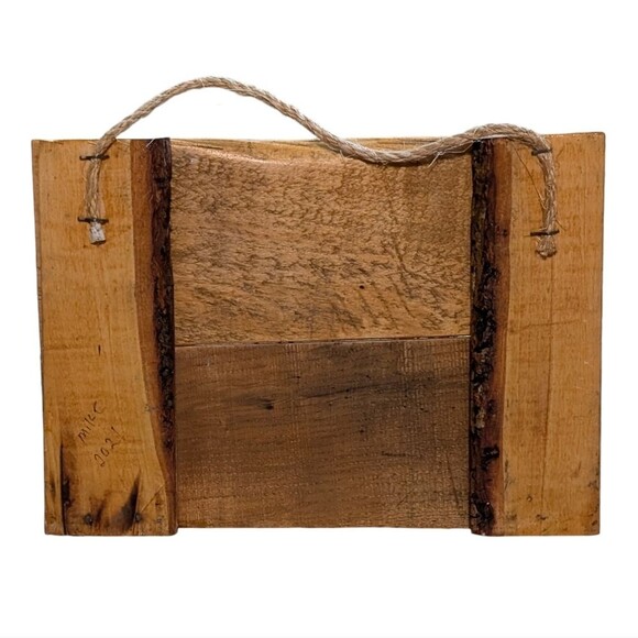 Wooden plank hand painted signed Christmas Tree Truck rustic Primitive hanging - Picture 2 of 8